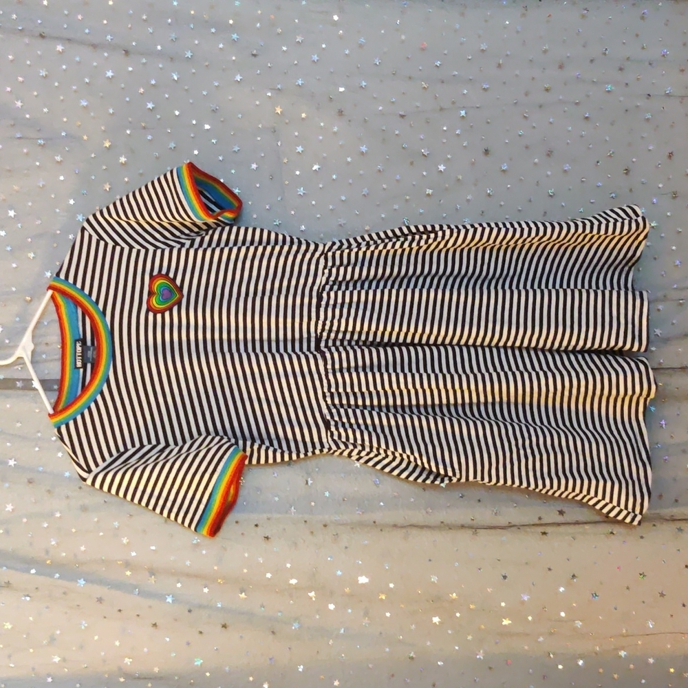Hot Topic striped dress with rainbow details
